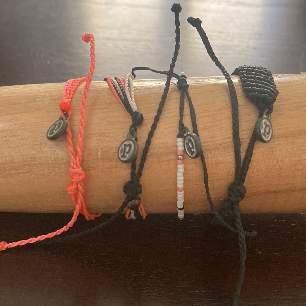 Pura Vida Bracelets. 4 piece bundle. Surfer/ocean set. Orange, black, cream. EUC - Picture 4 of 4